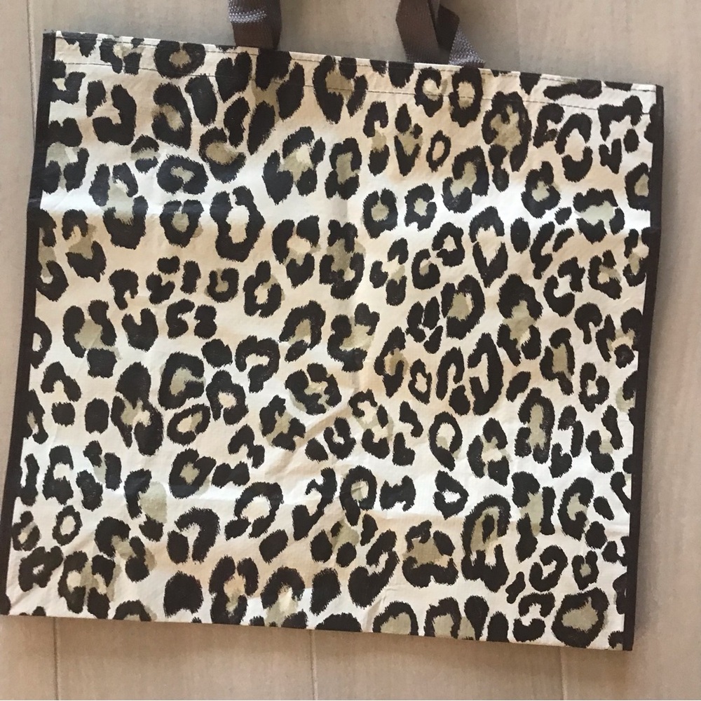 Leopard Print Reusable Shopper Tote Bags Set of 2 NEW - Picture 3 of 5